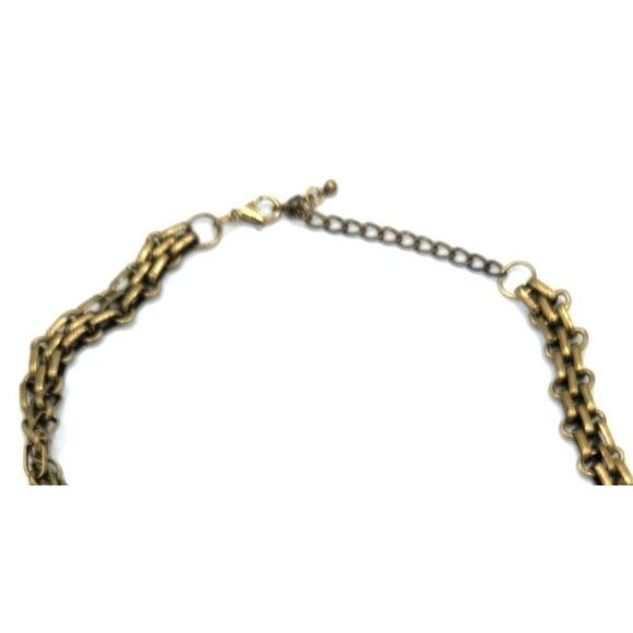 Gold Tone Crystal Leaf & Chain Adjustable Necklace - Picture 3 of 3